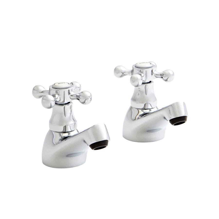 Kartell Viktory Deck Mounted Basin Pillar Taps - Chrome
