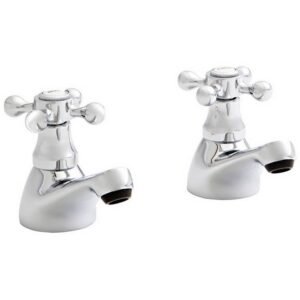 Kartell Viktory Deck Mounted Bath Pillar Taps - Chrome