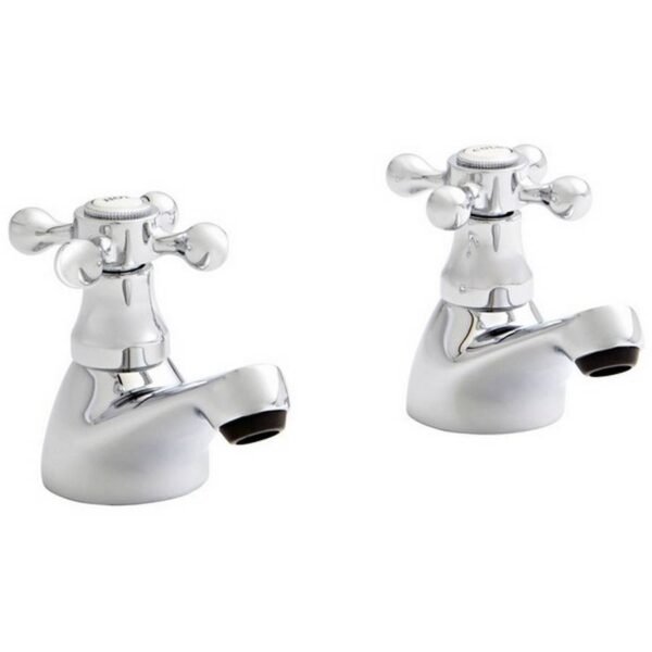 Kartell Viktory Deck Mounted Bath Pillar Taps - Chrome