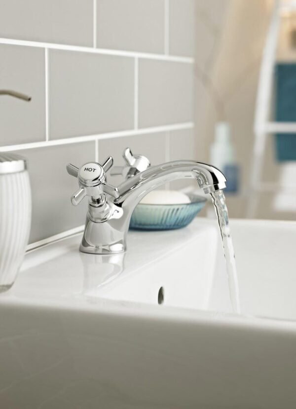 Kartell Klassique Deck Mounted Mono Basin Mixer Tap With Click Waste - Chrome - Image 2