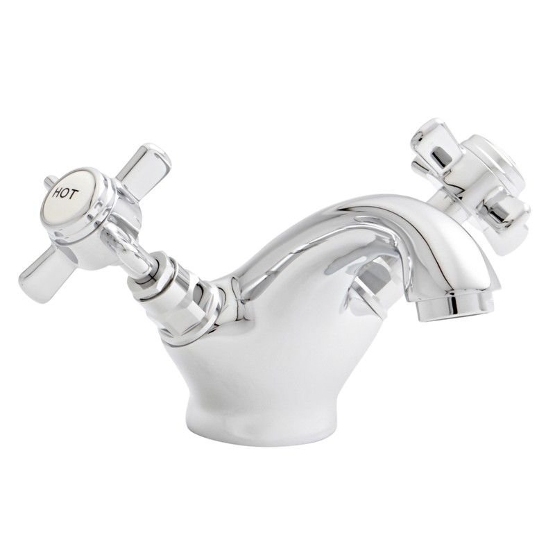 Kartell Klassique Deck Mounted Mono Basin Mixer Tap With Click Waste - Chrome