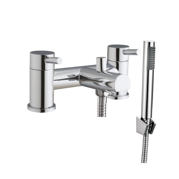 Scudo Premier Bath Shower Mixer Tap With Shower Kit And Wall Bracket - Chrome