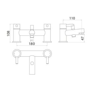 Scudo Premier Bath Shower Mixer Tap With Shower Kit And Wall Bracket - Chrome - Image 2