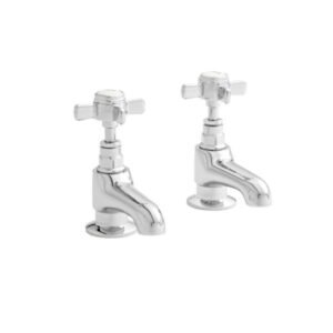 Kartell Klassique Deck Mounted Bath Pillar Taps - Chrome