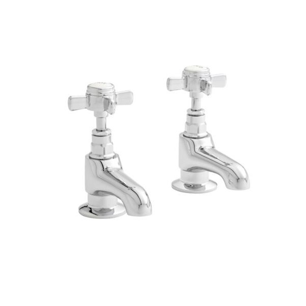 Kartell Klassique Deck Mounted Bath Pillar Taps - Chrome
