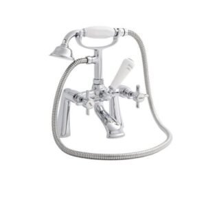 Kartell Klassique Deck Mounted Bath Shower Mixer Tap With Hose And Handset - Chrome