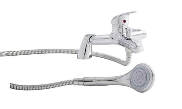Kartell G4K Deck Mounted Bath Shower Mixer Tap With Hose And Handset - Chrome