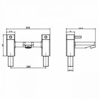 Kartell Mode Deck Mounted Bath Filler Tap - Chrome - Image 2