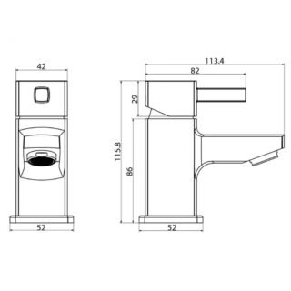 Kartell Mode Deck Mounted Mini Mono Basin Mixer Tap With Click Waste - Chrome - Image 2