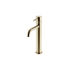 Kartell Ottone Deck Mounted Mono Tall Basin Mixer Tap - Brushed Brass