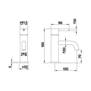 Kartell Nero Deck Mounted Mono Basin Mixer Tap - Matt Black - Image 2