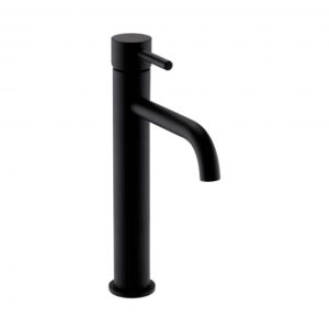 Kartell Nero Deck Mounted Mono Tall Basin Mixer Tap - Matt Black