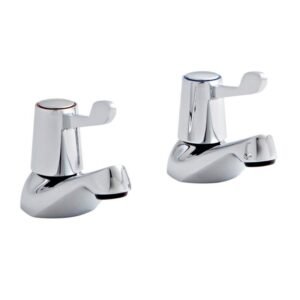 Kartell Leva Deck Mounted 1/2" Basin Pillar Taps - Chrome