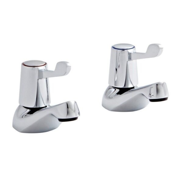 Kartell Leva Deck Mounted 1/2" Basin Pillar Taps - Chrome