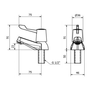 Kartell Leva Deck Mounted 1/2" Basin Pillar Taps - Chrome - Image 3