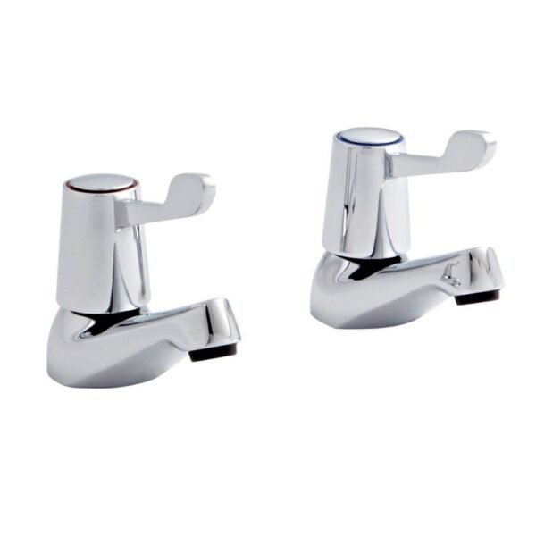 Kartell Leva Deck Mounted 3/4" Bath Pillar Taps - Chrome