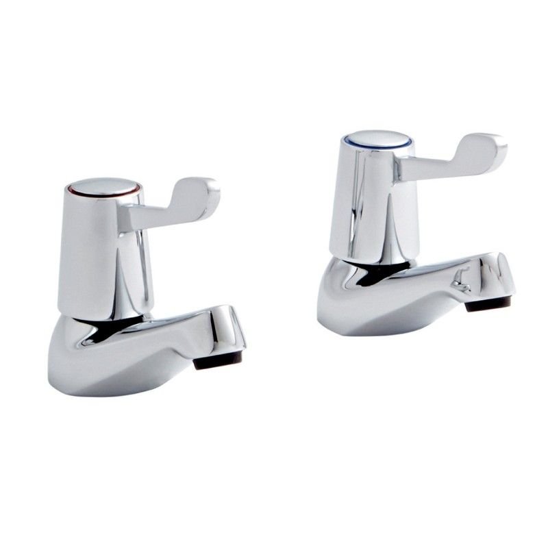 Kartell Leva Deck Mounted 3/4" Bath Pillar Taps - Chrome