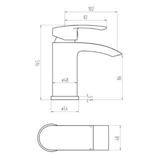 Scudo Belini Mono Basin Mixer Tap With Push Waste - Image 2