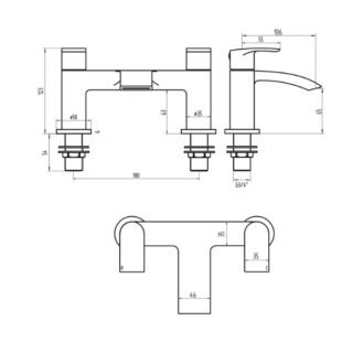 Scudo Belini Deck Mounted Bath Filler Tap - Image 2