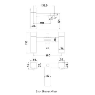 Scudo Muro Bath Shower Mixer Tap - Image 2