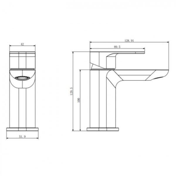 Kartell Visage Deck Mounted Mono Basin Mixer Tap - Chrome - Image 3