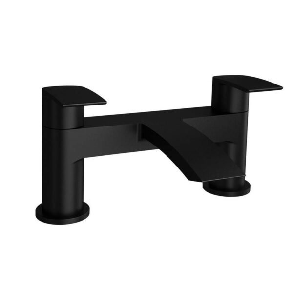 Kartell Curve Nero Deck Mounted Bath Filler Tap - Matt Black