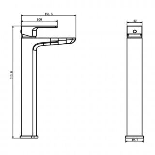 Kartell Kolt Deck Mounted Mono Tall Basin Mixer Tap - Image 2