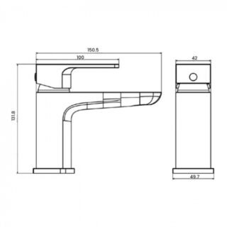 Kartell Kolt Deck Mounted Mini Mono Basin Mixer Tap - Image 2