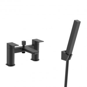 Kartell Kolt Deck Mounted Bath Shower Mixer Tap With Hose And Handset - Matt Black