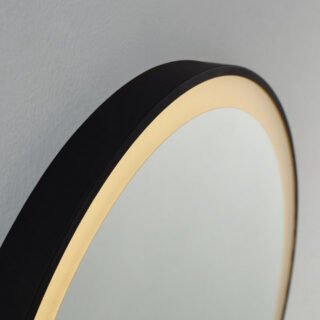 Kartell Tetbury Round Illuminated Mirror With White Acrylic Edge - Black - Image 2
