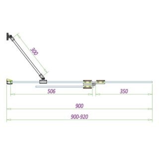 Scudo Thalia Outward Opening Bath Screen - 900mm Wide - Image 2