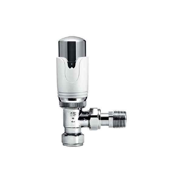 Kartell Refined Thermostatic Angled Radiator Valve - Chrome
