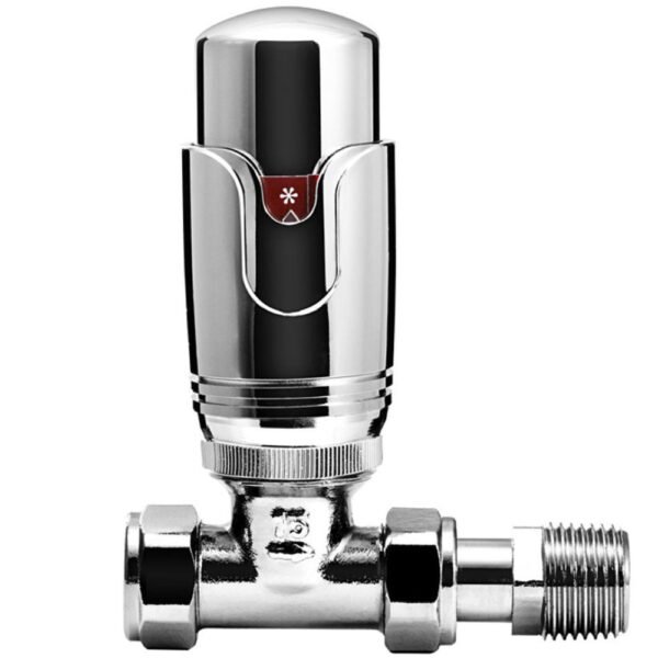 Kartell Refined All Thermostatic Angled Radiator Valve - Chrome