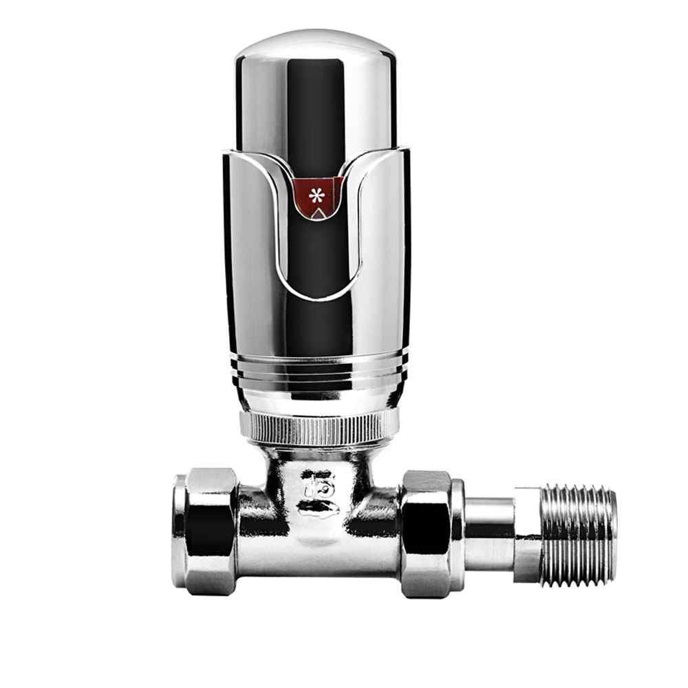Kartell Refined All Thermostatic Straight Radiator Valve - Chrome
