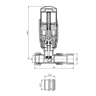 Kartell Refined All Thermostatic Straight Radiator Valve - Chrome - Image 2