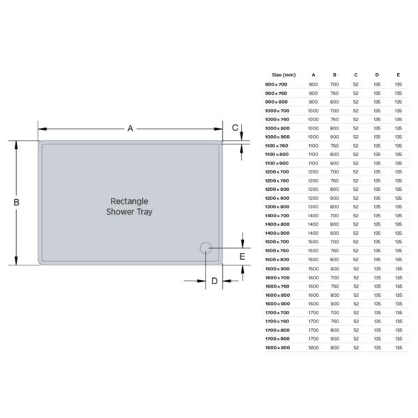 Kartell Anti Slip Rectangular Shower Tray - White - Image 3