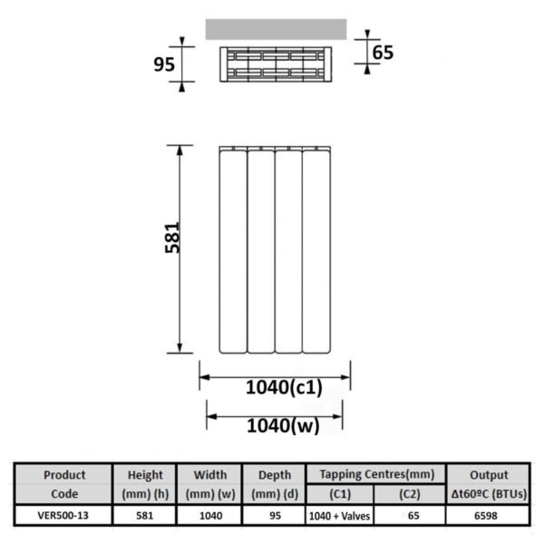 Kartell Vermont Flat Panel Horizontal Designer Radiator - White - Image 5