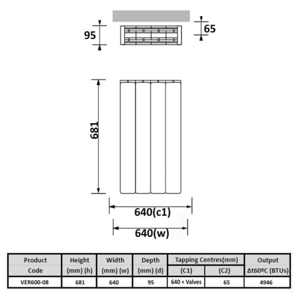 Kartell Vermont Flat Panel Horizontal Designer Radiator - White - Image 9