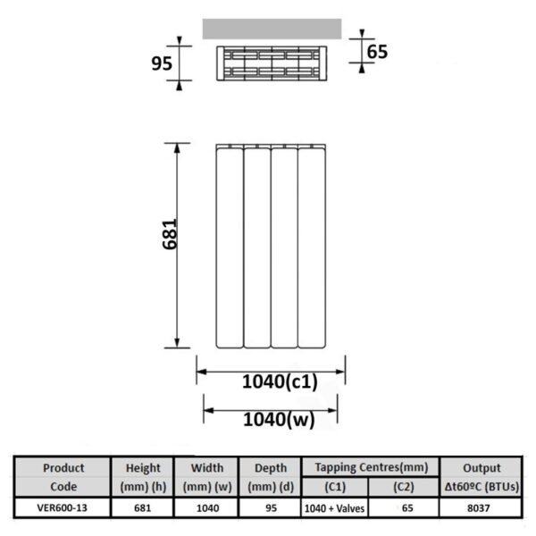 Kartell Vermont Flat Panel Horizontal Designer Radiator - White - Image 11