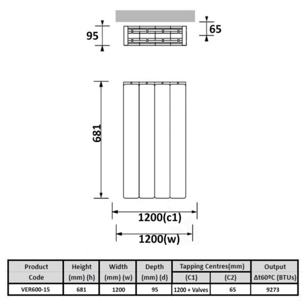 Kartell Vermont Flat Panel Horizontal Designer Radiator - White - Image 12