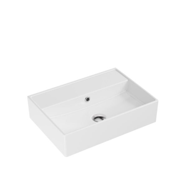 Scudo Rectangular Wall Hung Basin - 507mm Wide - Gloss White