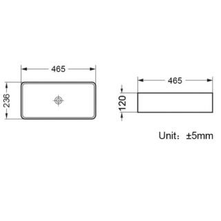 Scudo Riviera Rectangular Countertop Basin - 465mm Wide - Image 3