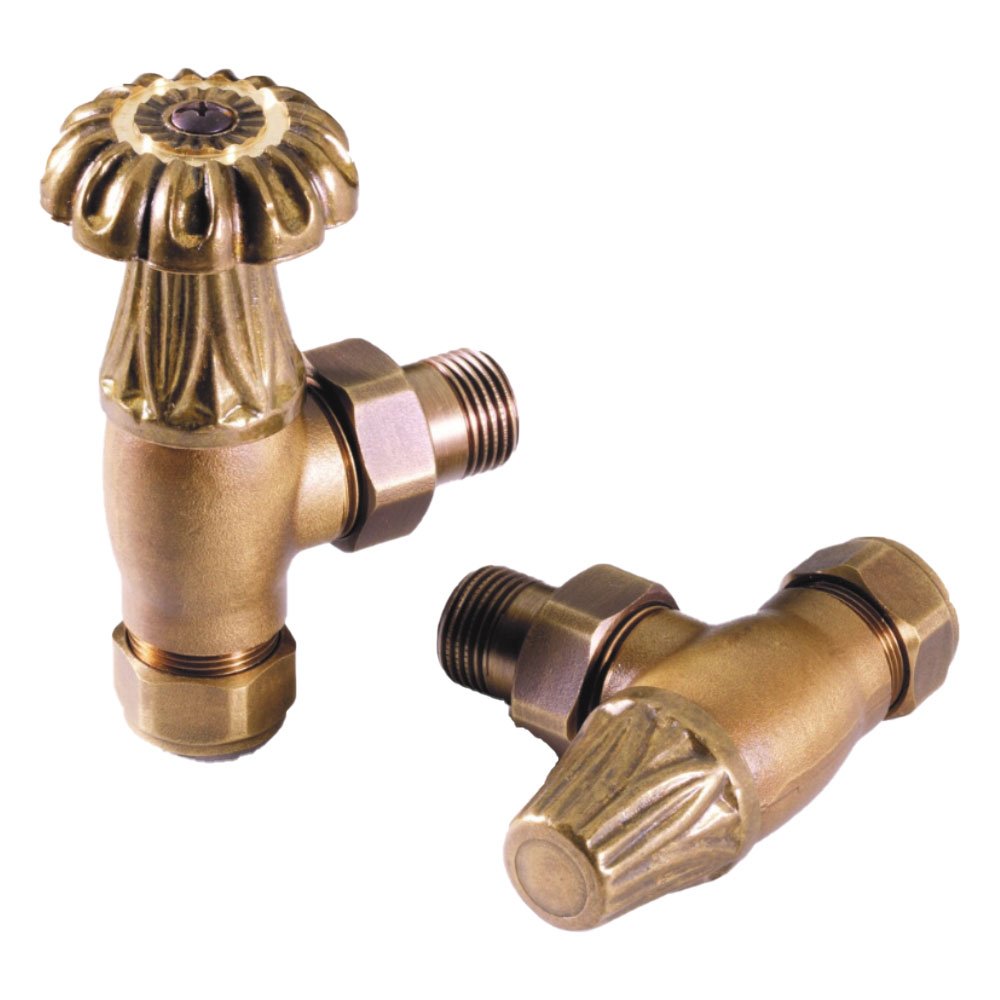 Kartell Nostalgia 15mm Angled Manual Radiator Valve - Chrome