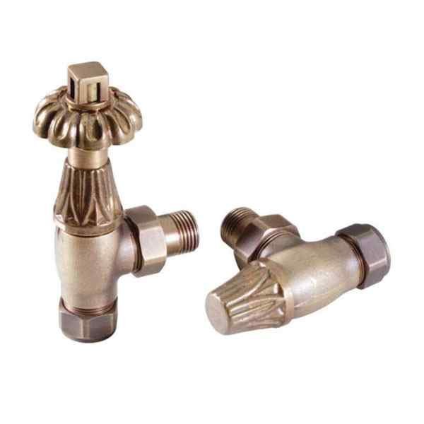 Kartell Nostalgia 15mm Thermostatic Angled Radiator Valve - Chrome
