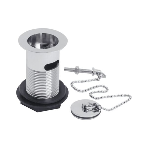 Kartell Slotted Basin Waste With Metal Plug & Plastic Backnut - Chrome - Image 2