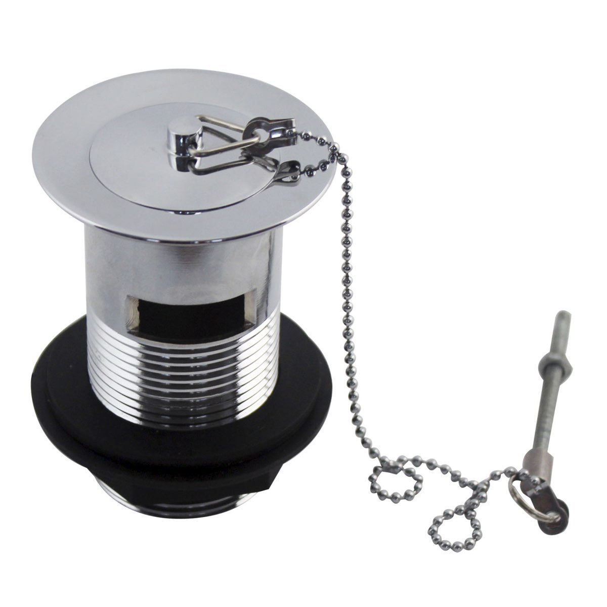Kartell Slotted Basin Waste With Metal Plug & Plastic Backnut - Chrome