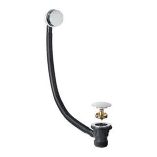 Kartell Easyclean Sprung Plug Overflow Bath Filler Waste - Chrome - Image 2
