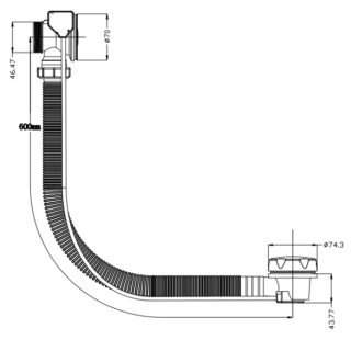 Kartell Pop Up Overflow Bath Filler Waste - Chrome - Image 2