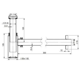 Kartell Square Bottom Adjustable Bottle Trap - Chrome - Image 2