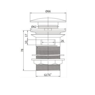 Kartell Slotted Easyclean Clicker Basin Waste - Image 2